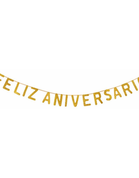 Guirnalda Feliz Aniversario oro/plata