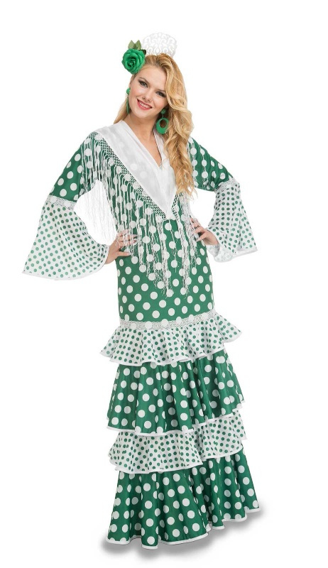 Disfraz Flamenca verde Mod.Feria mujer