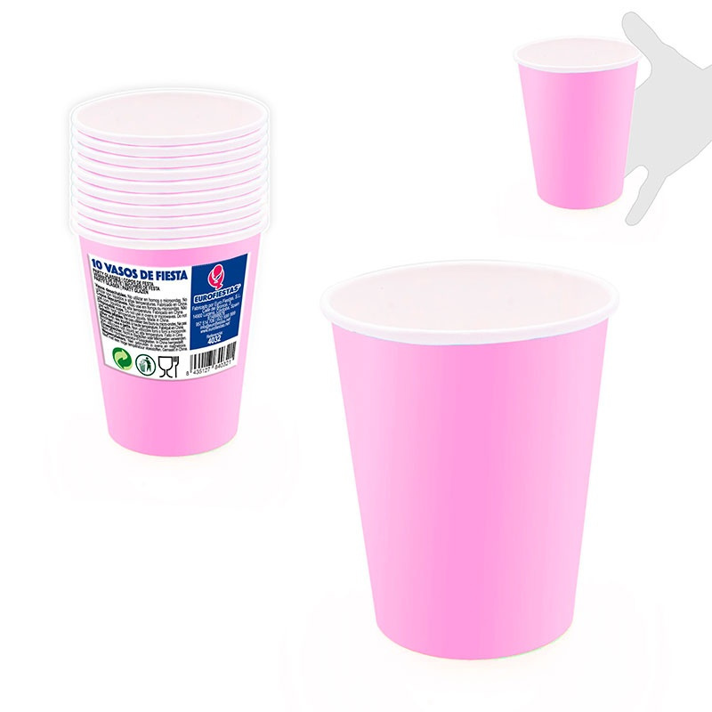 Vasos desechables Rosa 10 uds.