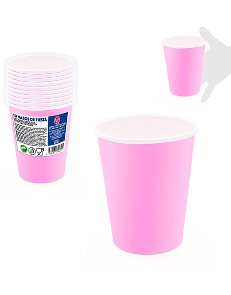 Vasos desechables Rosa 10 uds.