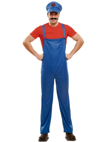 Disfraz super Plumber rojo adulto