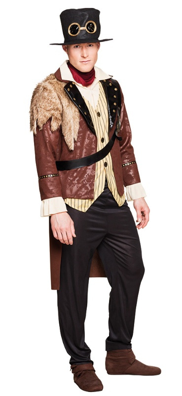 Fato de capitão steampunk para homem