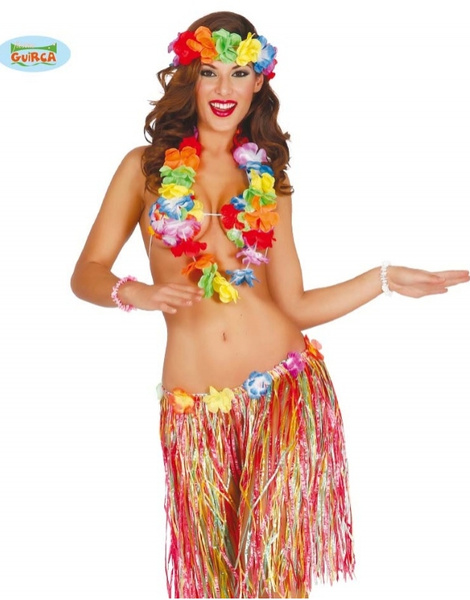 Conjunto Hawaiano multicolor 55cms