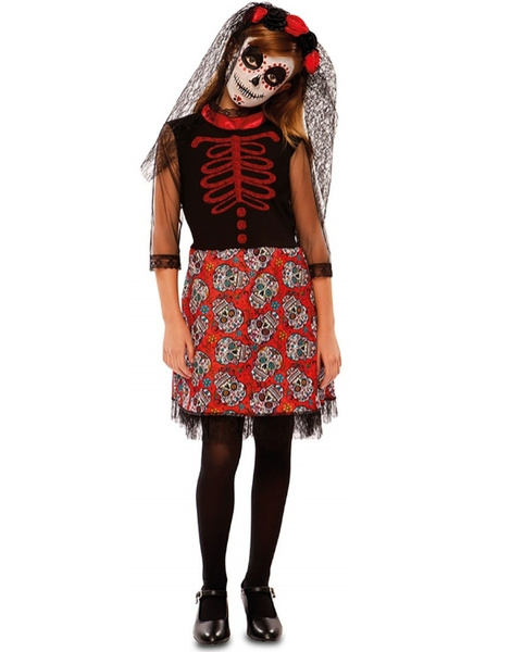 Disfraz Catrina Roja Para Nina