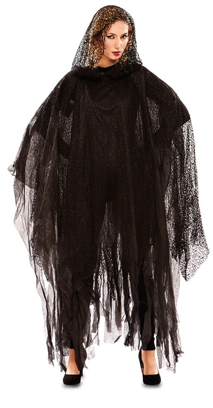 Poncho siniestro negro adulto