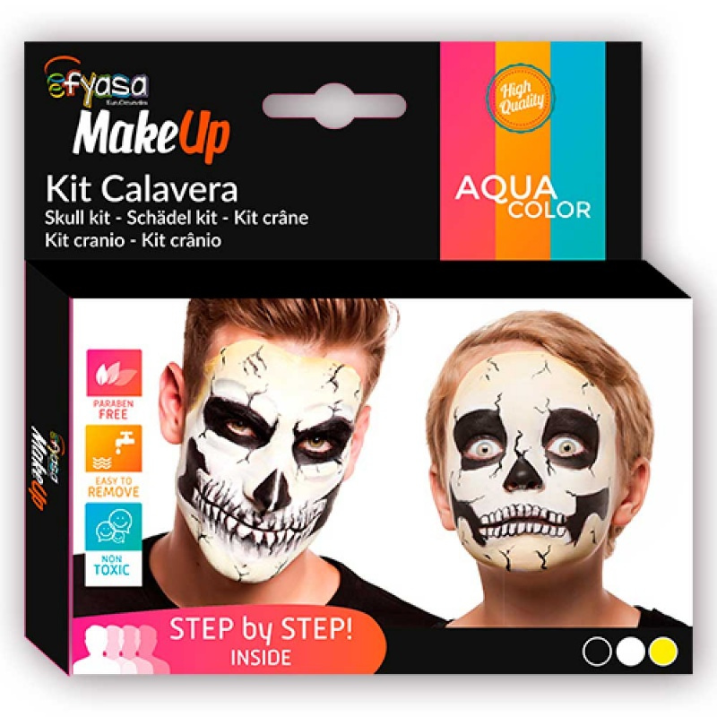 Kit Calavera maquillaje 3 colores 3x2gr