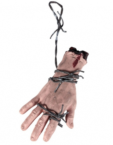Mano sangrienta con alambre 22.5x10 cm