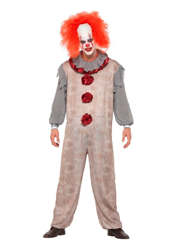 Disfraz de Payaso Malvado Gris AD.luxe