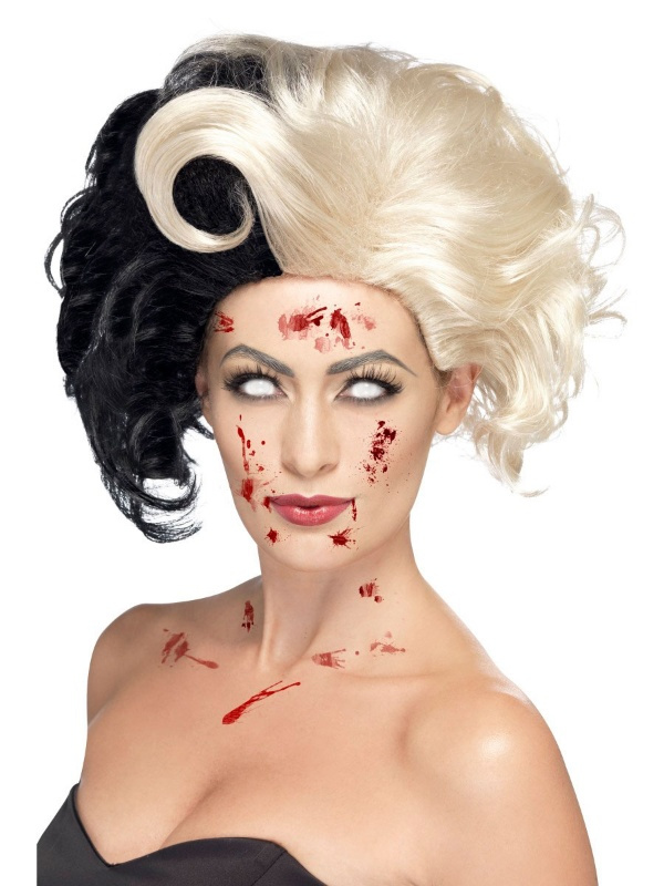 Peluca  mujer Zombie negra y rubia