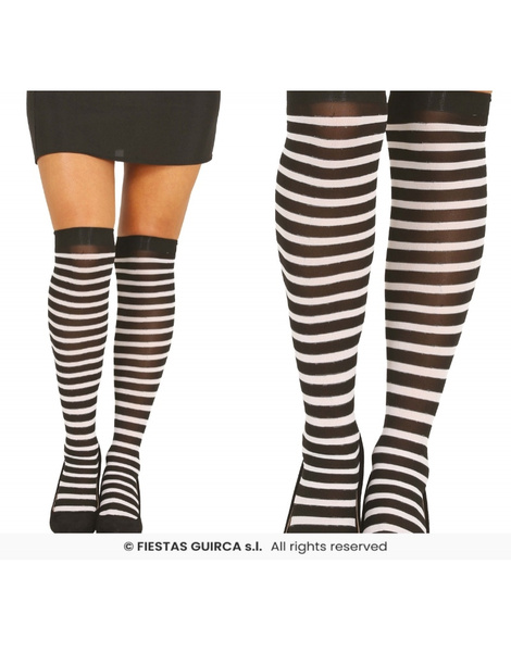 Meias brancas com listras pretas adultas