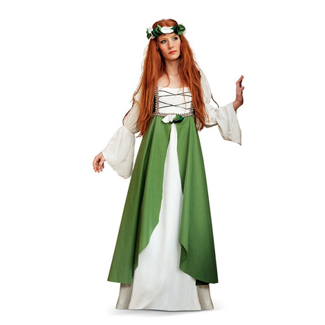 Más grande Persistencia seguridad Disfraz Clarisa Medieval verde mujer