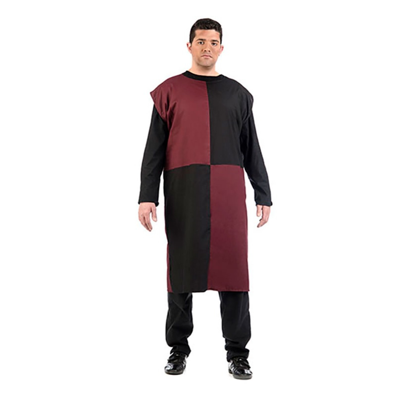 Sobrevesta Medieval Burdeo/Negro  hombre