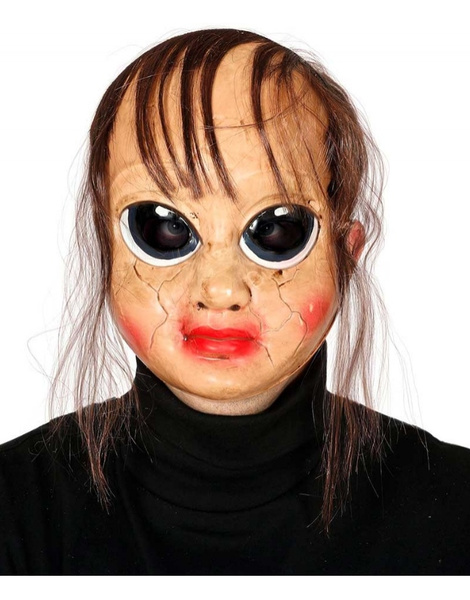 Máscara muñeca rota con pelo pvc Máscara muñeca rota con pelo pvc
