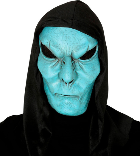 Máscara monstruo azul capucha pvc
