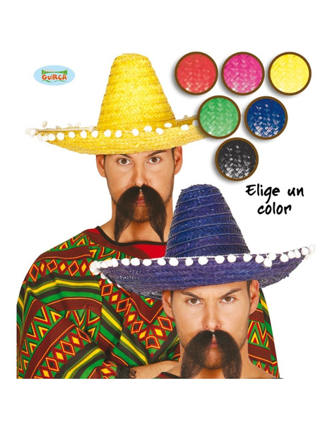 Sombrero Mejicano mediano 45 cms colores