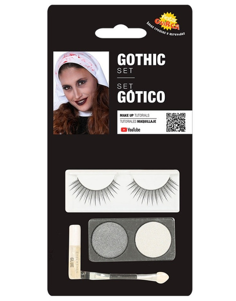 Definir maquiagem com cílios de prata / branco