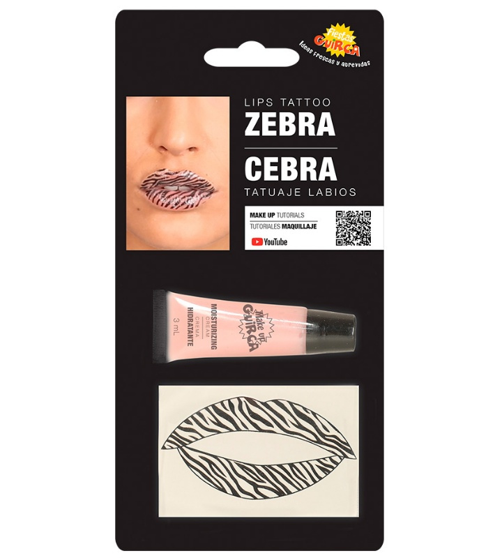 Tatuaje labios cebra con hidratante