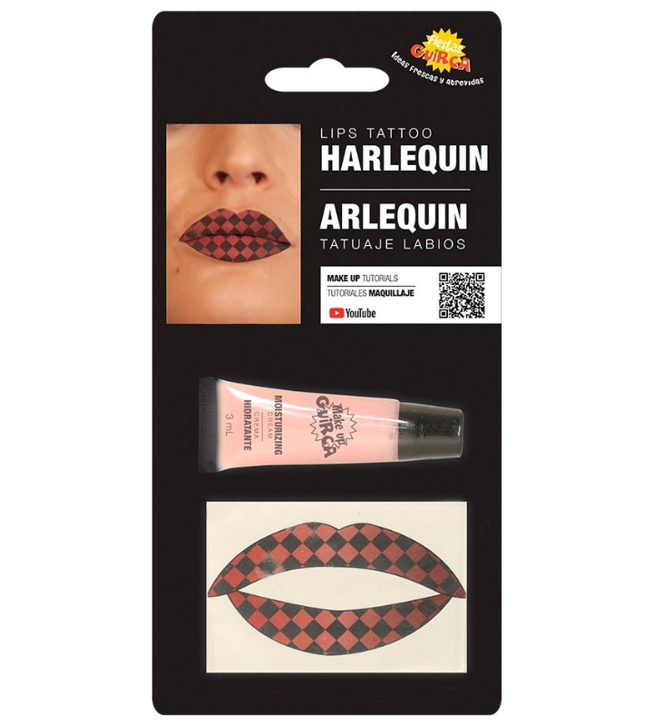 Tatuaje labios arlequin con hidratante