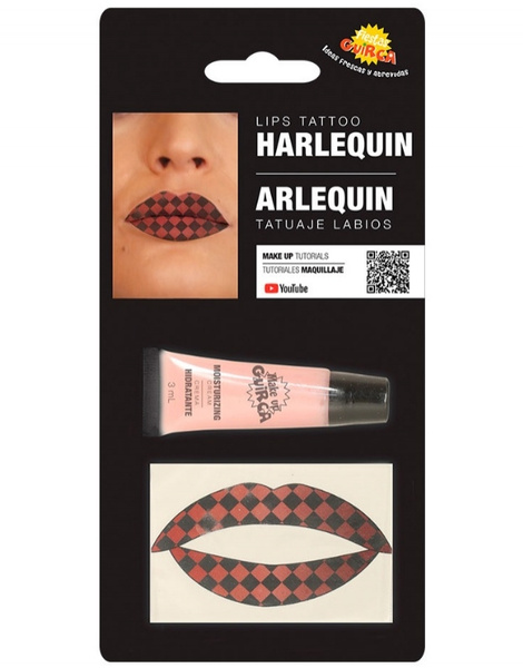 Tatuaje labios arlequin con hidratante