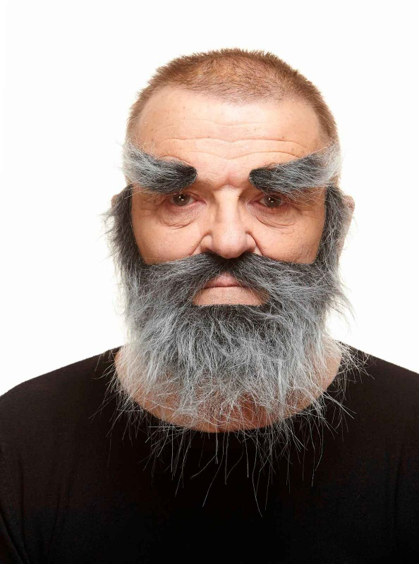 Cejas, barba y bigote deluxe con canas