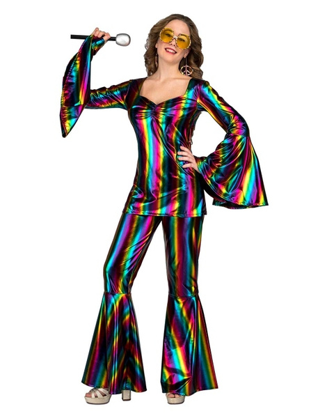 Tom Audreath clase apoyo Disfraz Disco Rainbow para Mujer