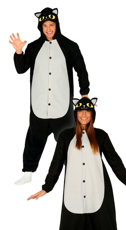Disfraz Gato negro pijama unisex