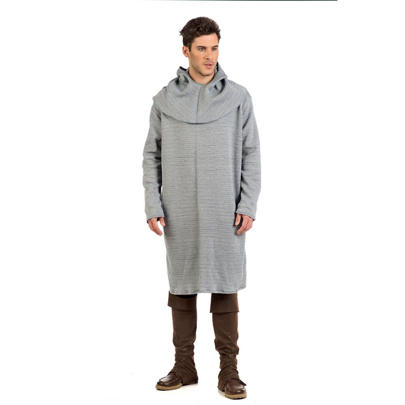 Túnica cota de malla gris Deluxe hombre