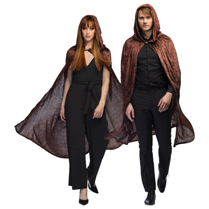Casaco marrom com capuz 170 cm T.unica