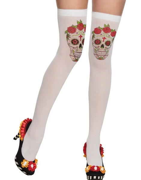 Medias blancas con calaveras