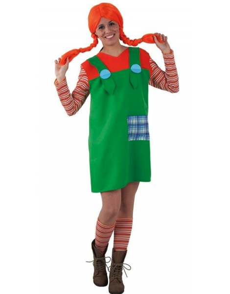 Traje travesso menina tranças adulto