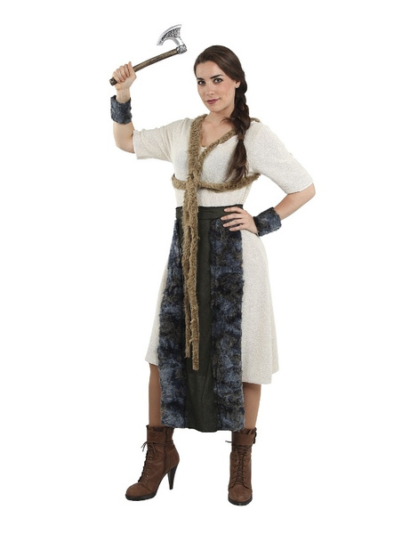 Siesta Prueba Simular Disfraz Guerrera Nórdica para mujer