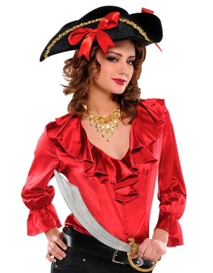 darse cuenta usted está maquinilla de afeitar Camisa Roja Pirata Mujer