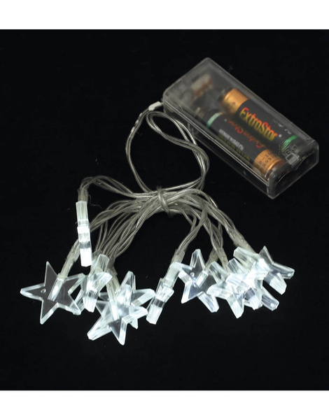 Guirnalda 10 Estrellas LED Blanco a pila
