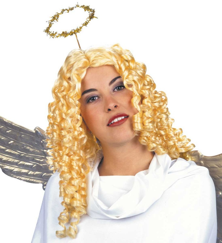 Peluca Angel con tirabuzones lujo