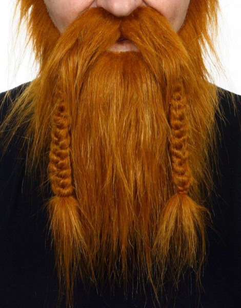 Peluca con barba y bigote Vikingo deluxe
