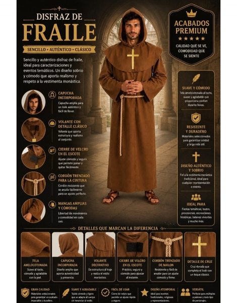 Disfraz Fraile para hombre