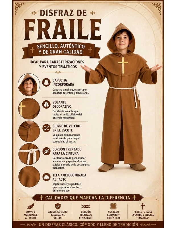 Traje Fraile para crianças