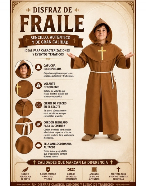 Disfraz Fraile para infantil