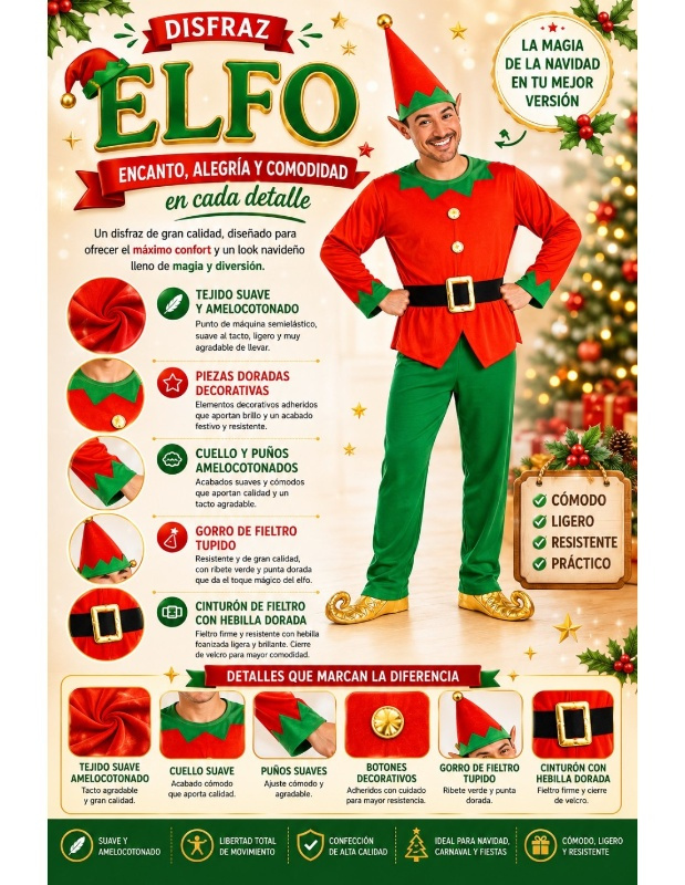 Fato de elfo para homem