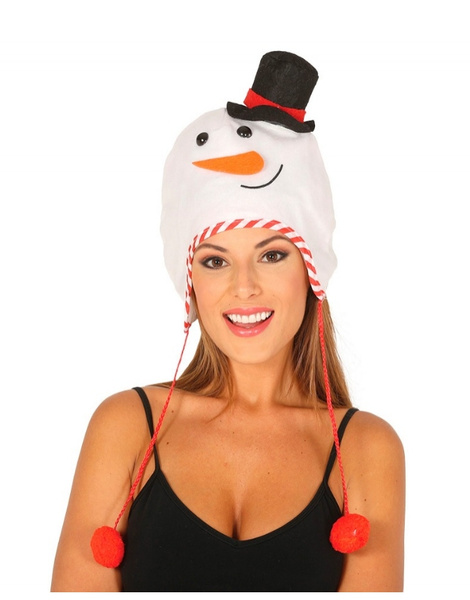 Gorro muñeco nieve con bolas 30cms