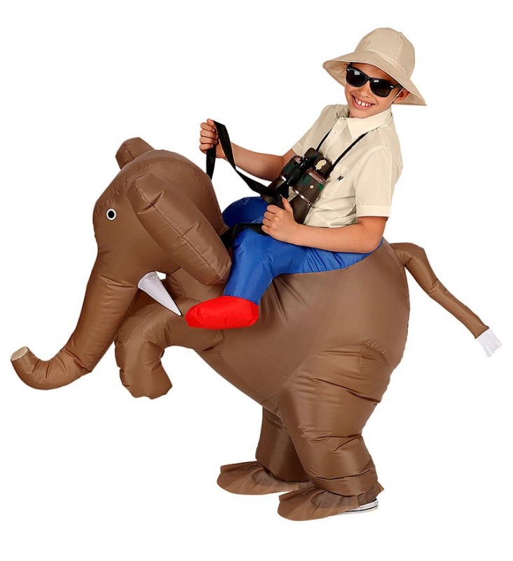 Disfraz Explorador en elefante hinchable
