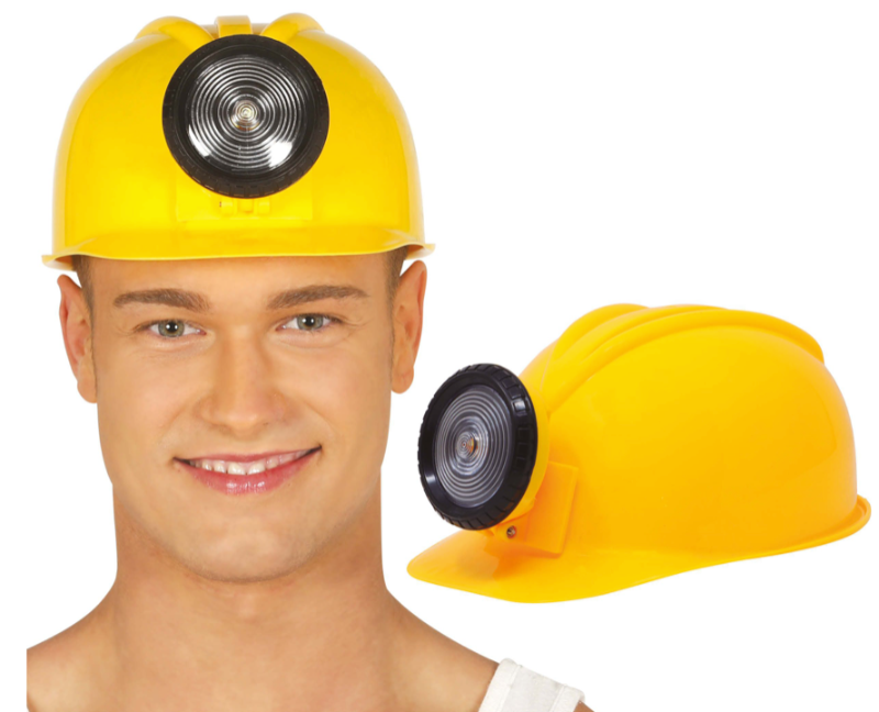 Capacete Trabalhador com luz adulta
