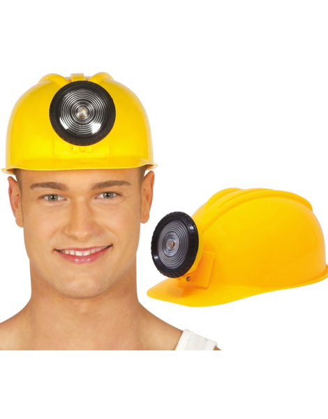 Capacete Trabalhador com luz adulta