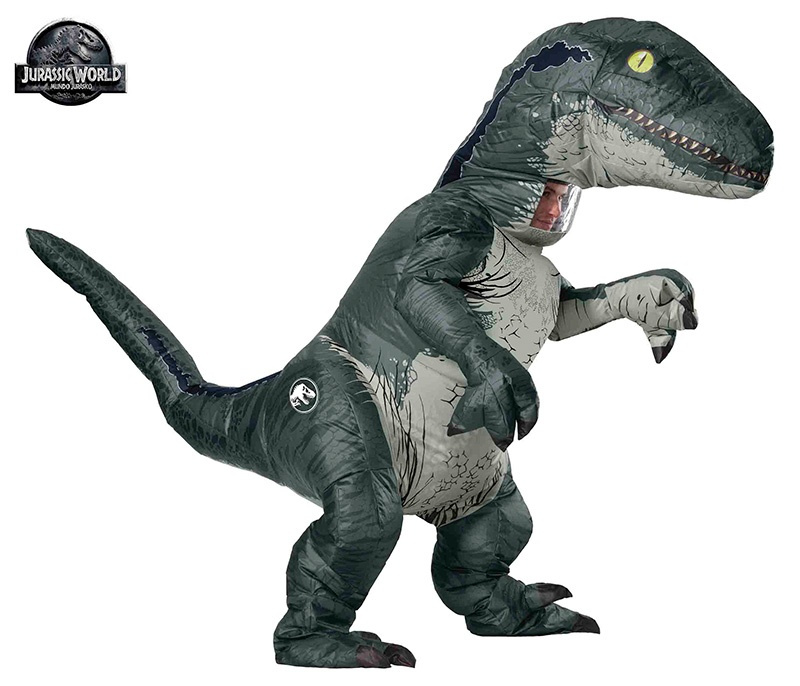 Fato de velociraptor adulto inflável