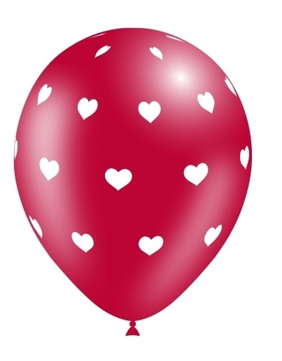 Blister 8 Globos Rojos Corazones Cool