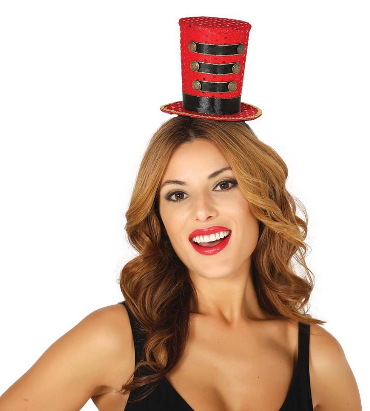 Chistera mini sombrero Majorette rojo