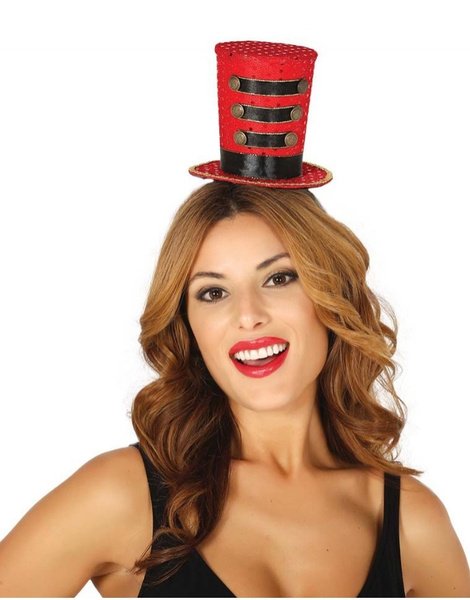 Chistera mini sombrero Majorette rojo