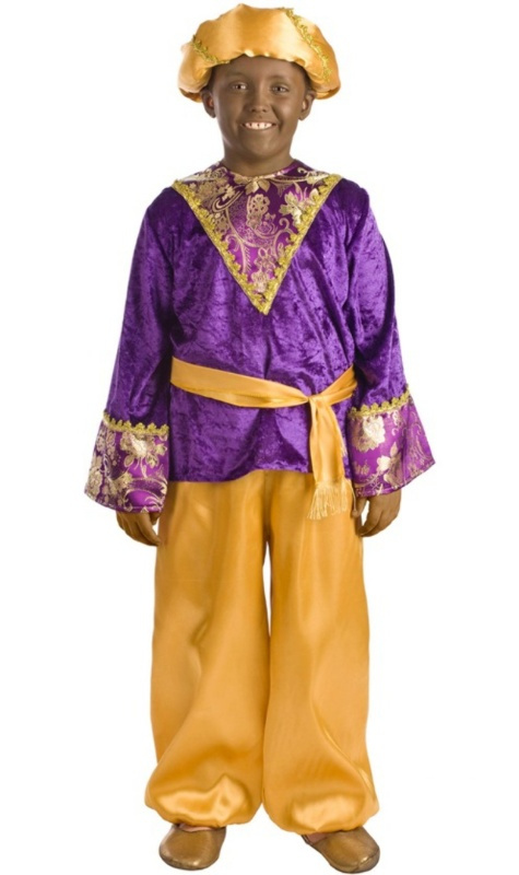 Traje Paje Baltasar morado infantil