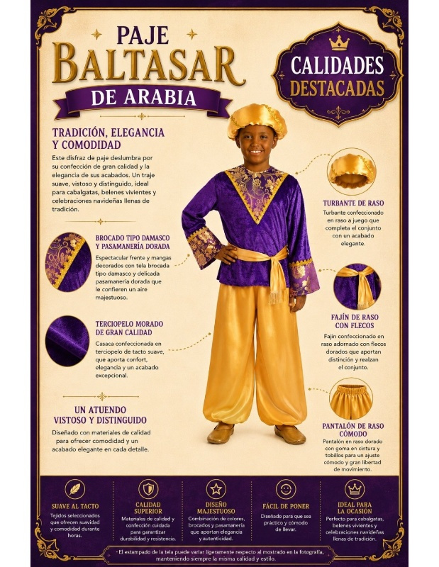 Fato de Paje Baltasar Purple Child