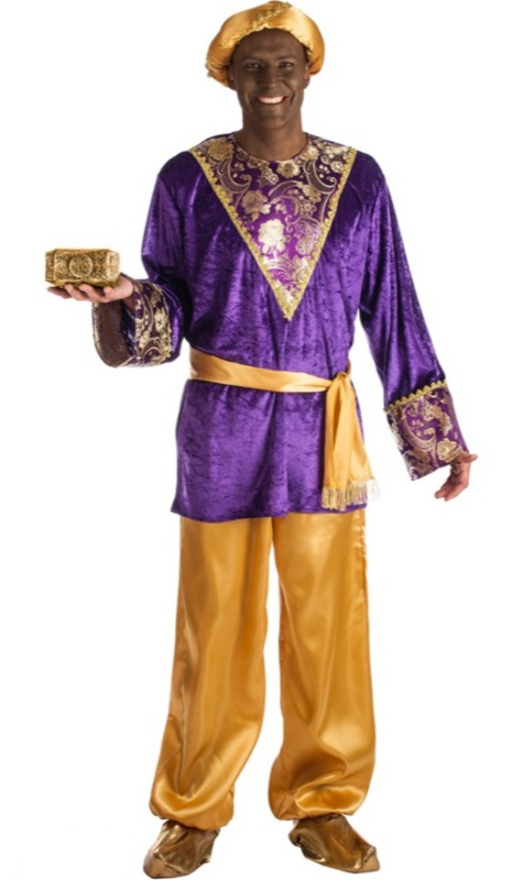 Traje Paje Baltasar morado adulto